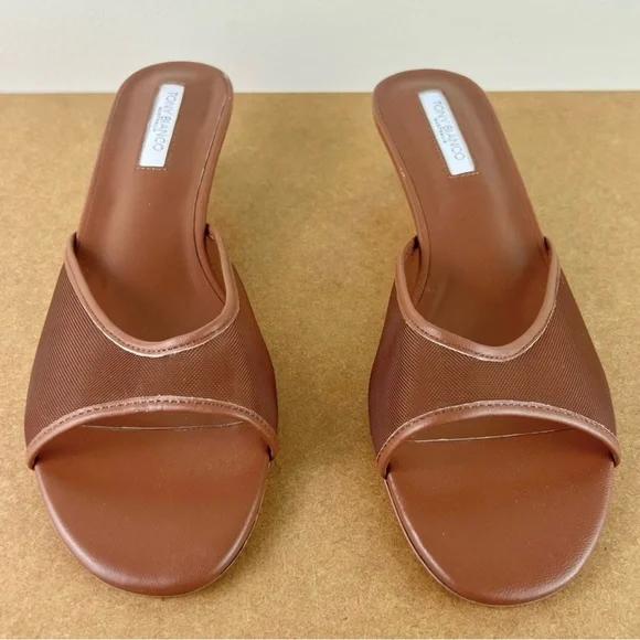 NEW TONY BIANCO REVOLVE BROWN MESH SLIDE SANDALS - Picture 10 of 15